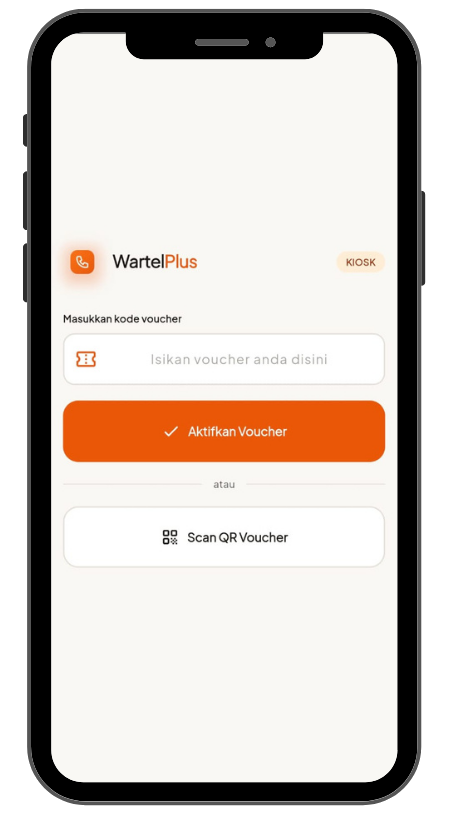 Layar Pemanggil: masukkan kode voucher